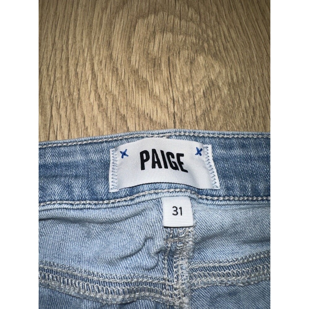 Paige Manhattan Womens Bootcut Distressed Open Hem Jeans Size 30x30 (Tagged 31) - Picture 2 of 11